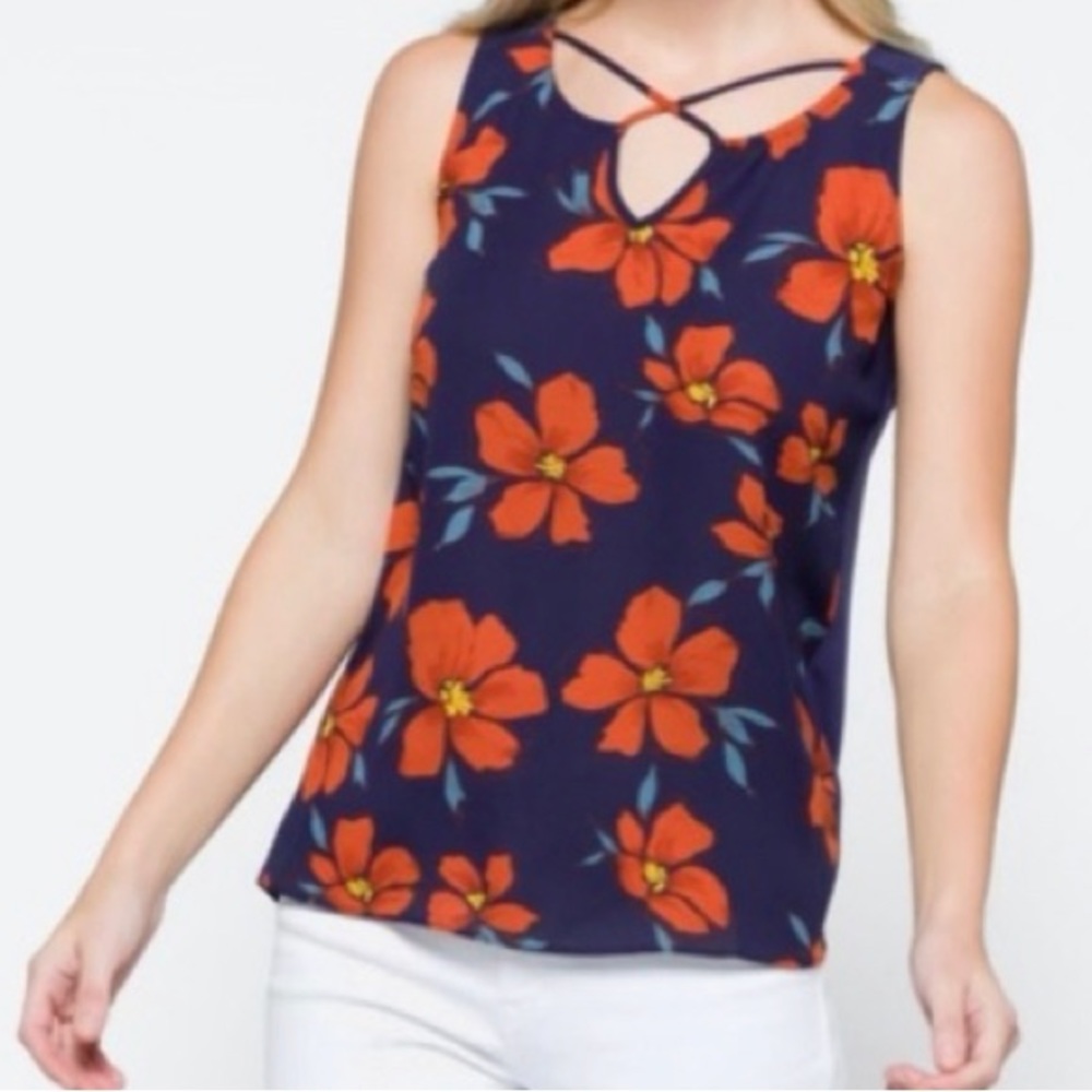 Fortune & Ivy Kason Split Neck Blouse